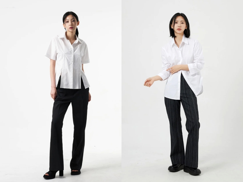 Áo sơ mi tạo cảm giác khuôn mặt thon gọn (Nguồn: lewkin.com)