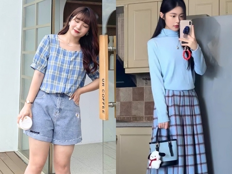 104372ff-mau-xanh-duong-phoi-voi-mau-gi-04 Phối đồ xanh dương cùng hoạ tiết caro xanh pastel