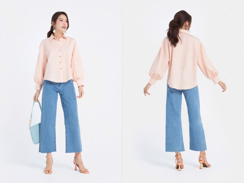 279aba9f-mau-xanh-duong-phoi-voi-maug-gi-9 Set đồ đi làm thanh lịch, đơn giản (Nguồn: Juno)