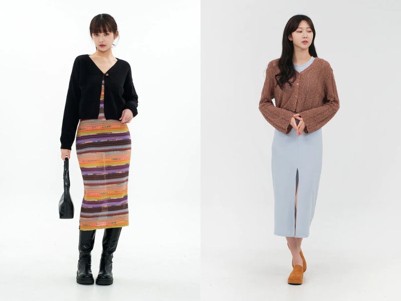 27a9ad68-mix-do-voi-vay-len-body-5 Váy body dài che đi nhược điểm đùi to (Nguồn: lewkin.com)