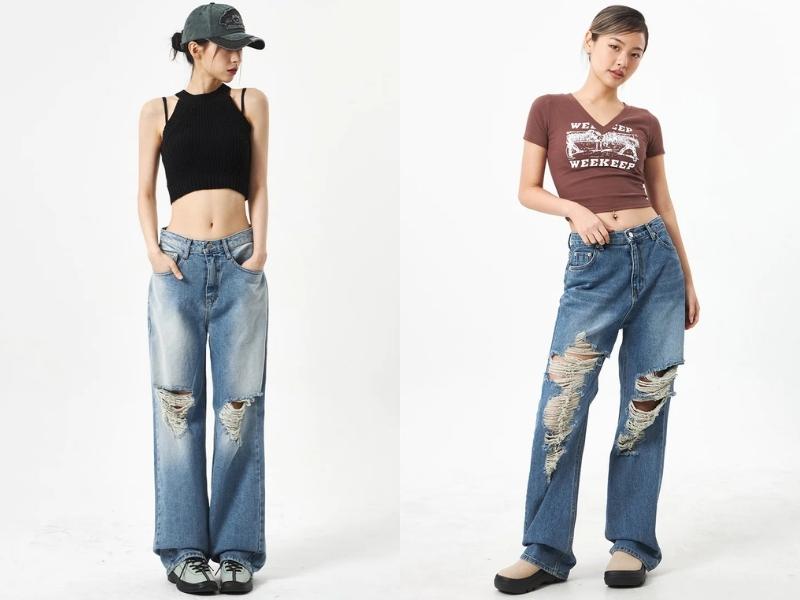2bd98d3e-2 Quần jeans ống rộng là item trẻ trung, được nhiều bạn trẻ ưa chuộng (Nguồn: lewkin.com)