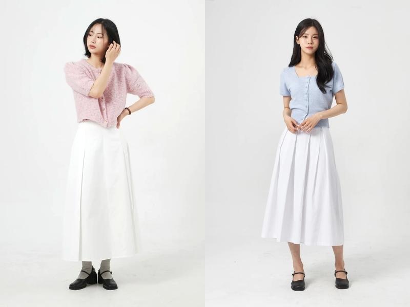 3177bced-6 Chân váy xếp ly dài có thể ứng dụng để đi làm, đi chơi hay đi học đều được (Nguồn: lewkin.com)