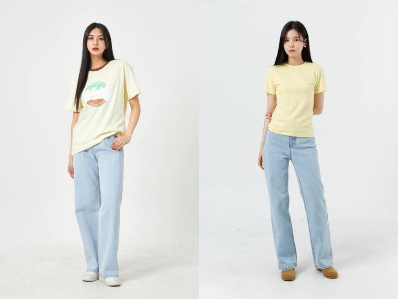 3c0e88d2-48 Quần jeans xanh nhạt là item thời trang phù hợp với tất cả màu da (Nguồn: lewkin.com)