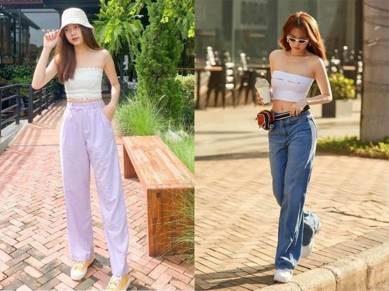 3f357f13-cach-phoi-do-nu-di-choi-mua-he-15 Quần ống rộng là item thích hợp để phối outfit năng động mùa hè (Nguồn: eva.vn)