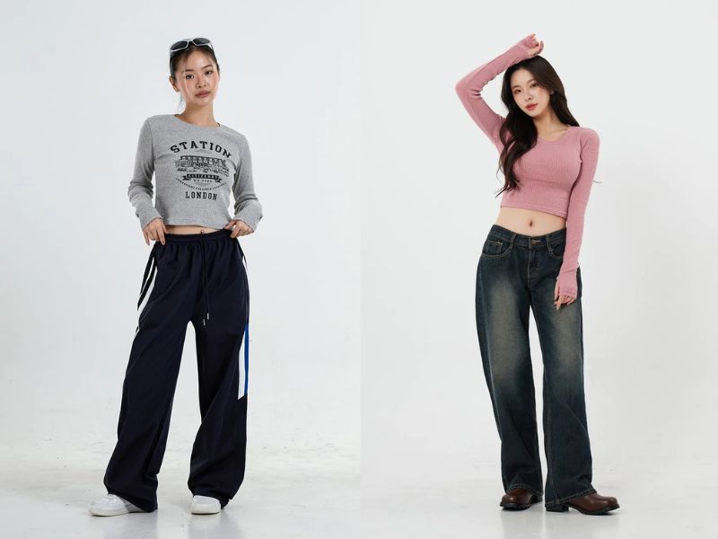 51b424e6-phoi-do-voi-quan-ong-rong-2 Quần ống rộng mặc với áo gì? Quần ống rộng mặc cùng áp croptop