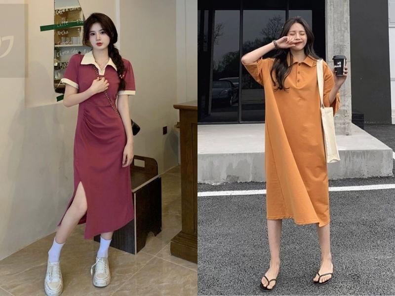 5baa76af-cach-phoi-do-nu-di-choi-mua-he-33 Đầm polo dáng suông phù hợp với các bạn nữ có nhiều khuyết điểm cơ thể (Nguồn: shopee.vn)
