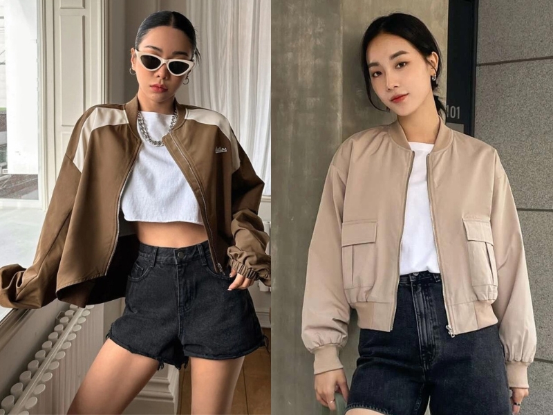 659b2c9b-phoi-do-voi-ao-bomber-nu-13 Quần short đặc biệt phù hợp để phối cho trang phục mùa hè (Nguồn: Shein)