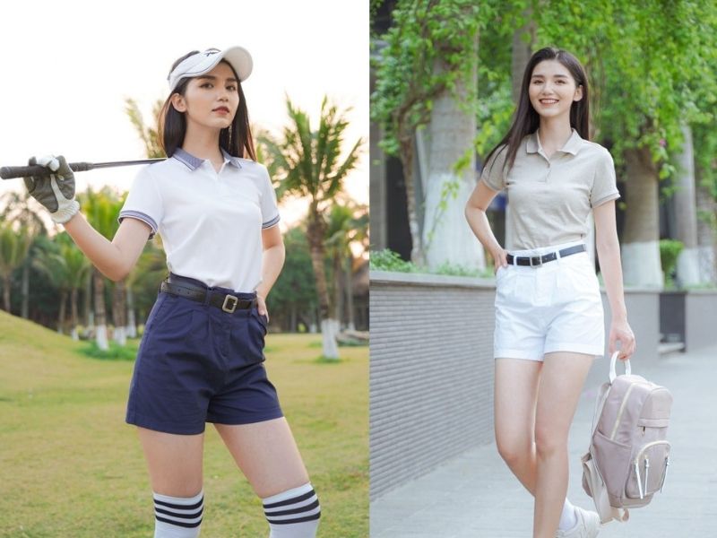 6a2ce122-phoi-do-voi-quan-short-nu-41 Áo polo co giãn bốn chiều nên rất thoải mái khi mặc (Nguồn: TokyoLife)