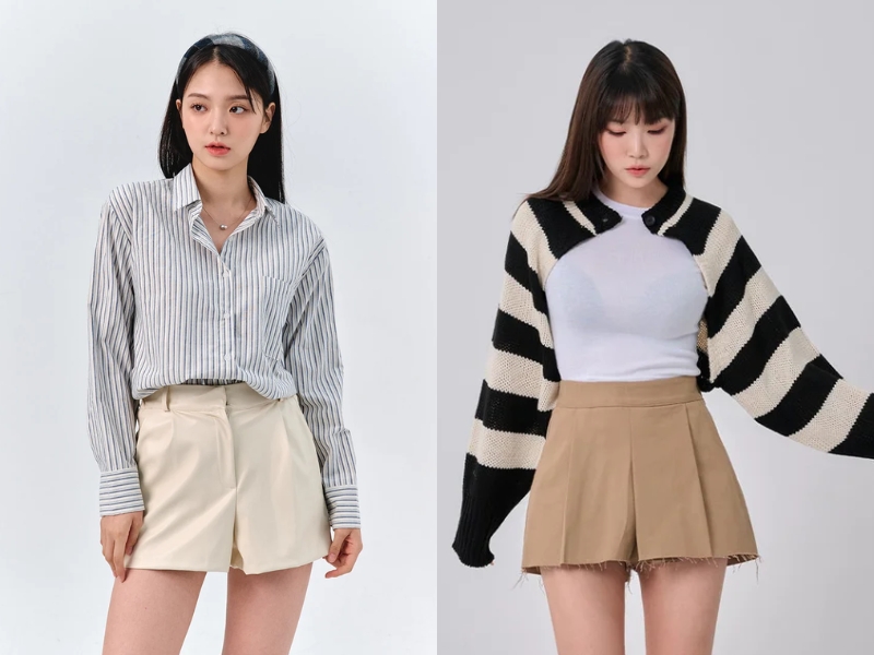 6c5f0df8-phoi-do-voi-quan-short-nu-50 Cách phối đồ với quần short màu be
