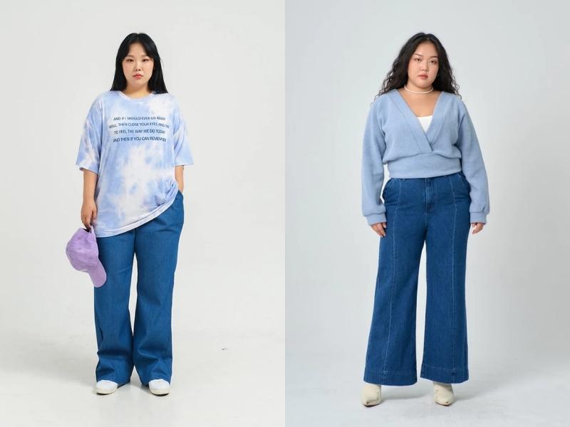 6fcc1d9c-50 Quần jeans xanh đậm sẽ giúp bạn nữ mũm mĩm che đi khuyết điểm đùi to (Nguồn: lewkin.com)