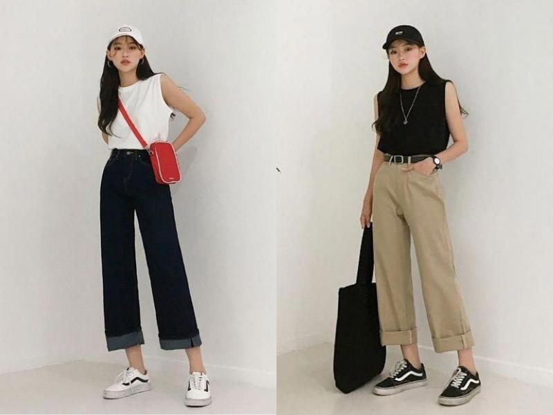 74291965-cach-phoi-do-nu-di-choi-mua-he-12 Áo tank top là item không thể thiếu khi mix đồ mùa hè cá tính (Nguồn: PhuongThao Nguyen/pinterest.com)