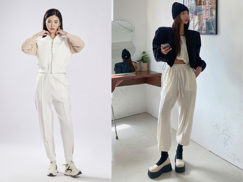 818ffc71-phoi-do-voi-ao-bomber-nu-20 Quần jogger là trang phục được nhiều người yêu thích (Nguồn: cchatclothes.vn, Kooding)