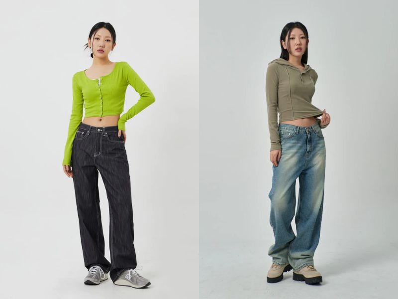 91c222ea-phoi-do-voi-quan-ong-rong-3 Áo thun ôm giúp bạn trông đầy đặn hơn (Nguồn: lewkin.com)
