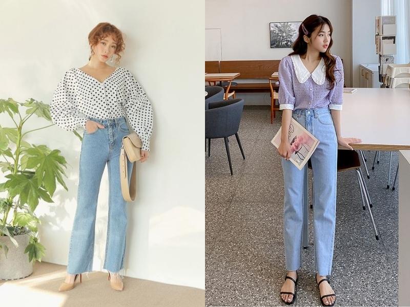 921728c8-15 Quần jeans ống suông là item giúp bạn khoe trọn vòng eo con kiến và đôi chân dài (Nguồn: Mint.Tang/pinterest.com)