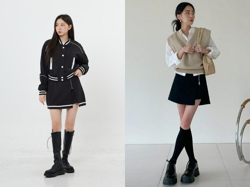 9dedeee3-cach-phoi-do-voi-chan-vay-den-18 Phối đồ với áo gile khiến outfit thanh lịch hơn (Nguồn: Lewkin/Kooding)