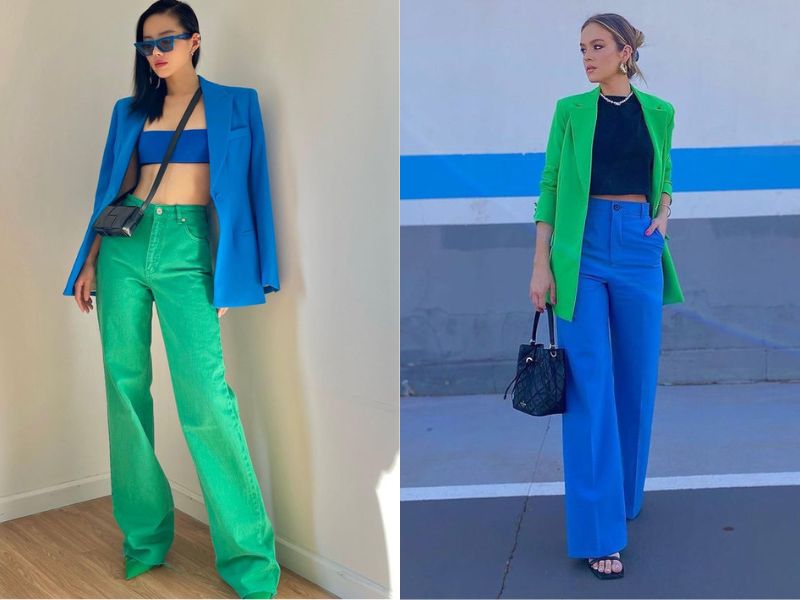 9e052619-mau-xanh-duong-phoi-voi-maug-gi-43 Outfit xanh dương, xanh lá đậm chất tổng tài và nữ quyền (Nguồn: Thanh niên/ Hoangphuc.co)