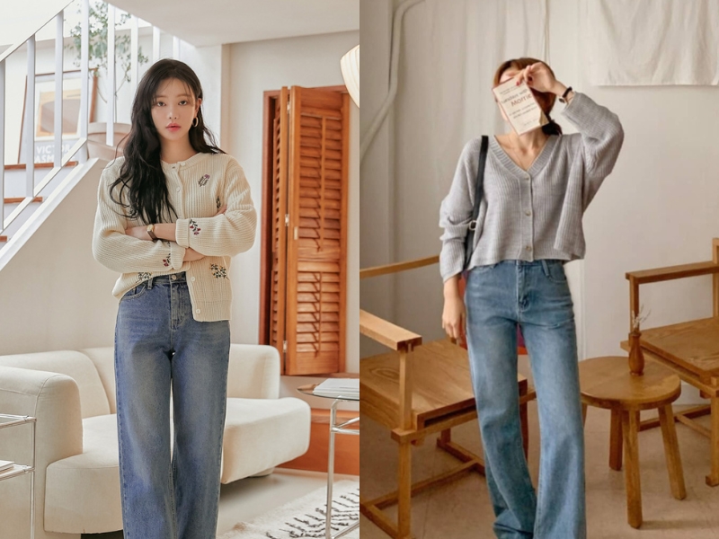 9e13fcdb-1 Cách phối đồ với áo khoác len cardigan vừa xinh vừa ấm 2