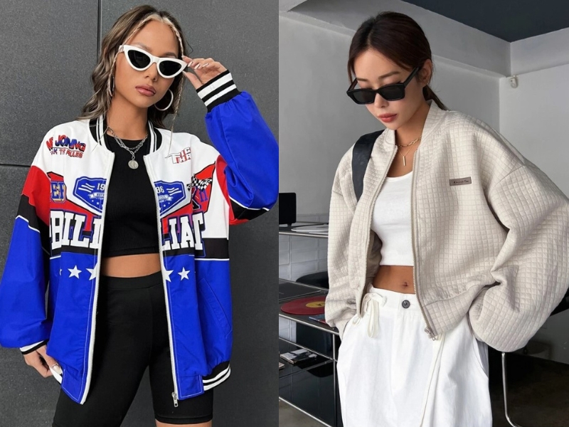 9ed2221c-phoi-do-voi-ao-bomber-nu-16 Áo croptop là trang phục được sử dụng rất nhiều để tạo nên hình ảnh năng động, trẻ trung (Nguồn: Shein)