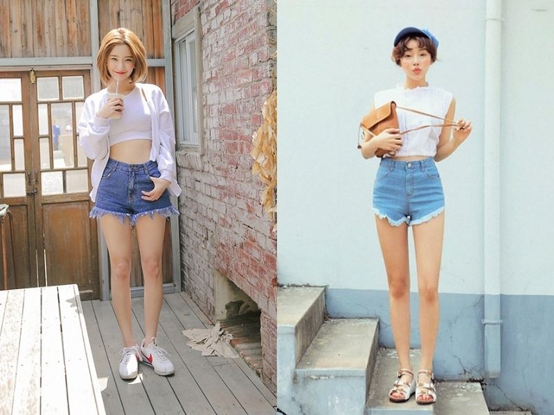a33fb486-phoi-do-voi-quan-short-nu-15 Quần jean ngắn phối với áo gì? Áo crop top là ý tưởng hay