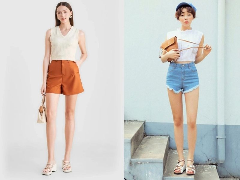 a829c0b6-phoi-do-voi-quan-short-nu-46 Bạn nên chọn chất liệu phù hợp để outfit được định hình tốt (Nguồn: Marc Fashion/Baamboo)