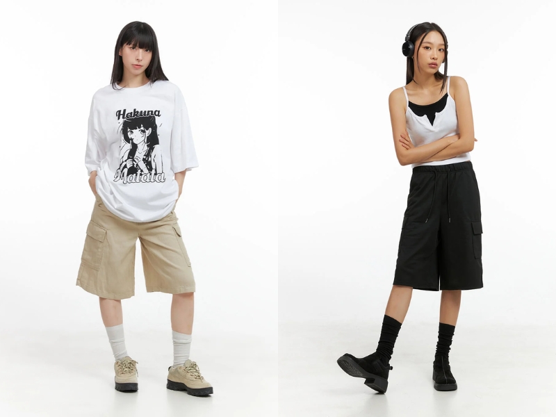 b00e9e40-phoi-do-voi-quan-short-nu-30 Phối đồ với quần short nữ ngang gối