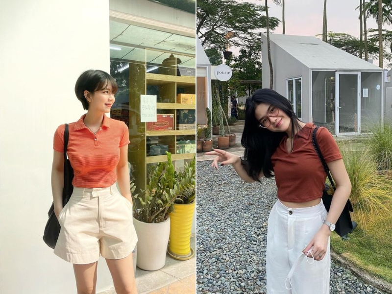 c8030317-phoi-do-voi-ao-polo-nu1 Đừng quên chọn áo polo có kích thước và form dáng phù hợp với cơ thể (Nguồn: Pinterest)