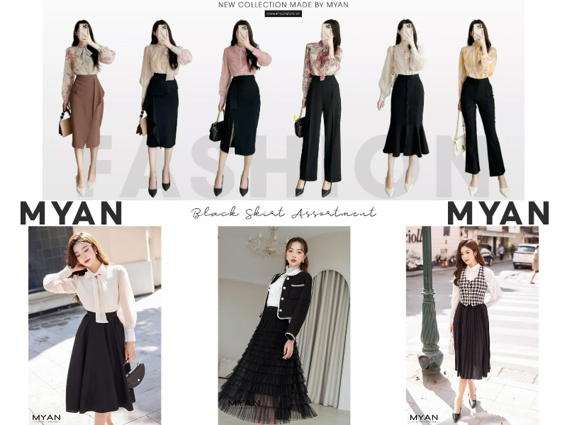 caf220b5-cach-phoi-do-voi-chan-vay-den-25 Những mẫu váy thanh lịch và trẻ trung đến từ MYAN Official Store (Nguồn: MYAN)