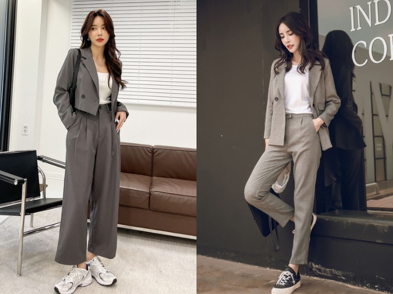 Set đồ màu trung tính luôn là sự kết hợp hoàn hảo cho mọi trang phục công sở (Nguồn: CodiPOP và afamily.vn)