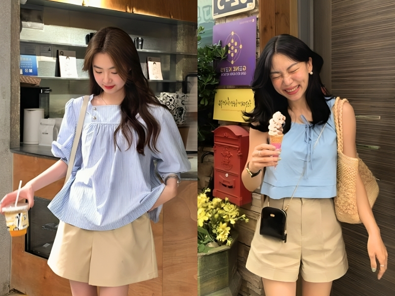 d7b0ccbe-mau-xanh-duong-phoi-voi-mau-gi-01 Phối xanh dương với quần màu be