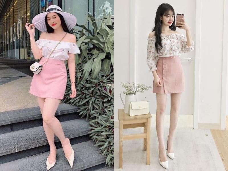 dd26dabc-cach-phoi-do-nu-di-choi-mua-he-4 Áo trễ vai sẽ giúp set đồ trông nữ tính hơn (Nguồn: Gumac và Wattpad)
