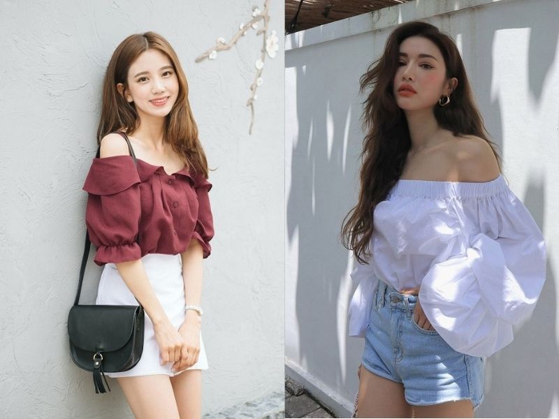 def06f43-phoi-do-voi-quan-short-nu-43 Nữ tính và cá tính đều có thể được bộc lộ nhờ cách phối đồ với quần short nữ và áo trễ vai (Nguồn: Báo Gia đình/Girly)
