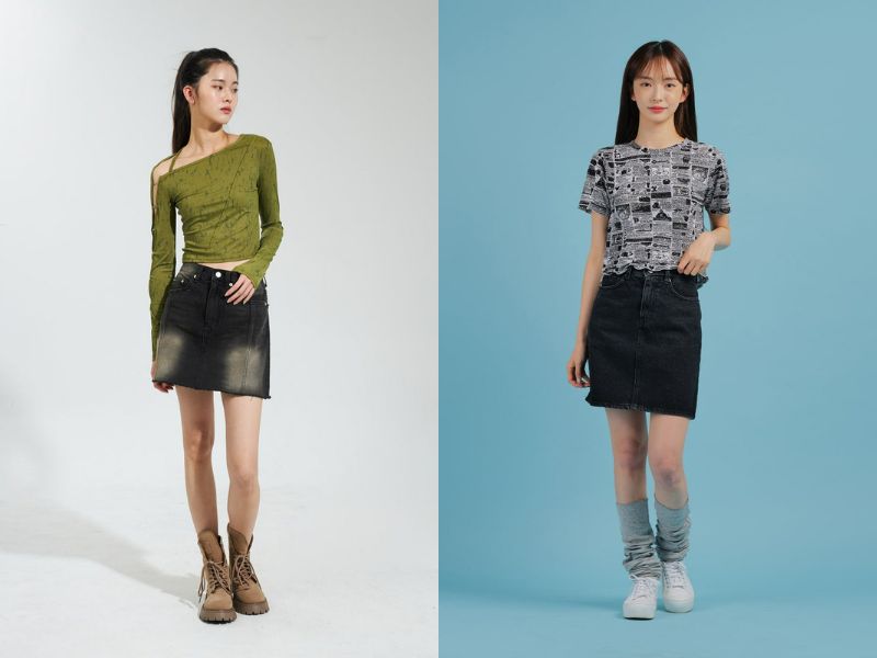 df7dabdf-cach-phoi-do-voi-chan-vay-den-5 Thanh lịch và sang trọng hơn với chân váy chữ A đen (Nguồn: Festival Fashion)