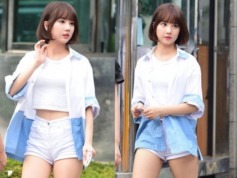 e5e13f02-phoi-do-voi-quan-short-nu-29 Sao Hàn cũng ưa chuộng mốt phối đồ với quần short nữ với áo sơ mi và áo thun (Nguồn: kpopping.com)
