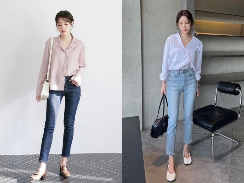 fe3108b5-4 Phối đồ với quần jeans ôm giúp các bạn nữ tôn lên đôi chân thon gọn của mình (Nguồn: yesstyle.com)